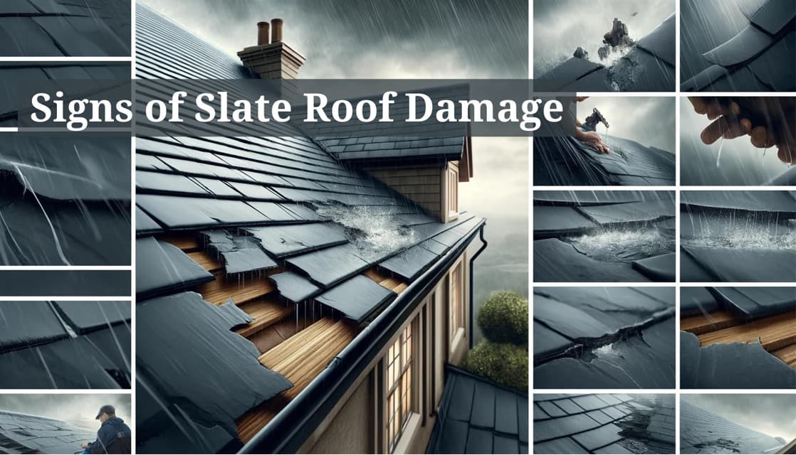 Signs of slate roof damage