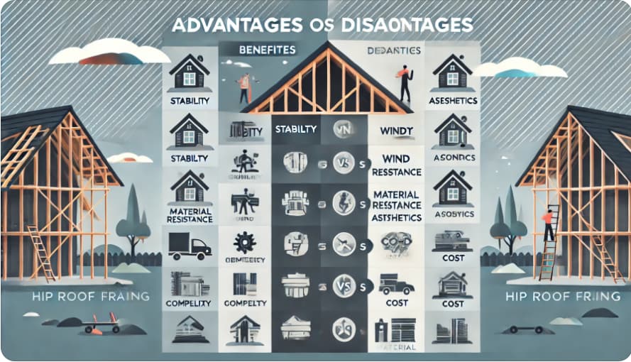 Advantages and disadvantages of hip roof framing